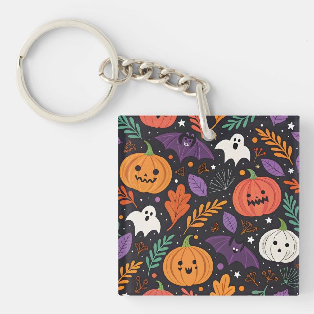 Cute Halloween Magic Pattern Key Ring (Front)