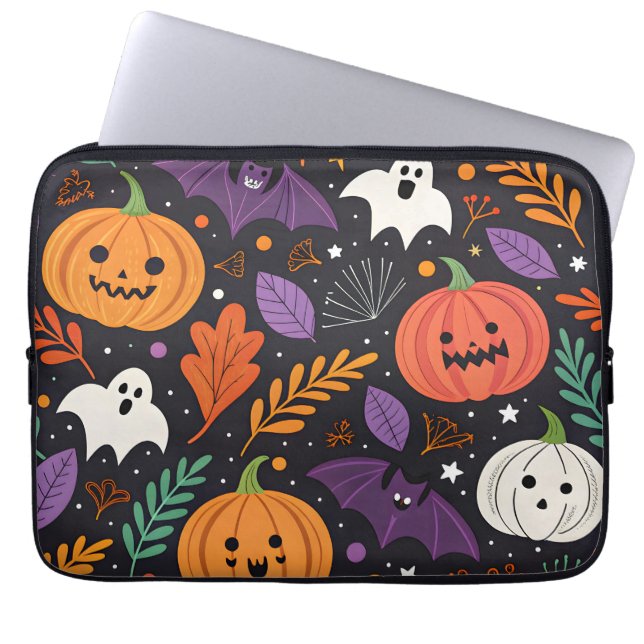 Cute Halloween Magic Pattern Laptop Sleeve (Front)
