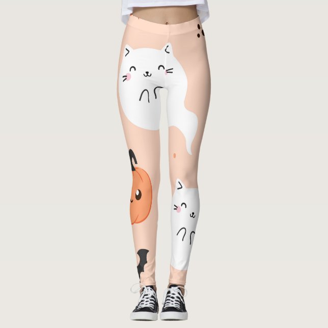 Cute Halloween Monster Leggings  (Front)