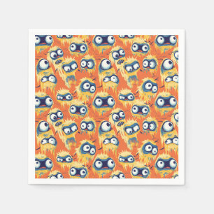 Cute Halloween Monster Yellow Orange Napkin