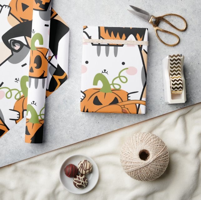 Cute Halloween Monsters Gift Wrap (Crafts)