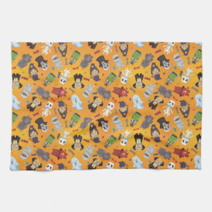 Cute Halloween Monsters Pattern Tea Towel