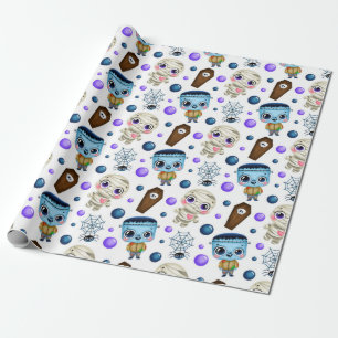 Cute Halloween Monsters Pattern Wrapping Paper
