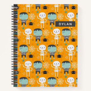 Cute Halloween Monsters Personalised Sketchbook Notebook