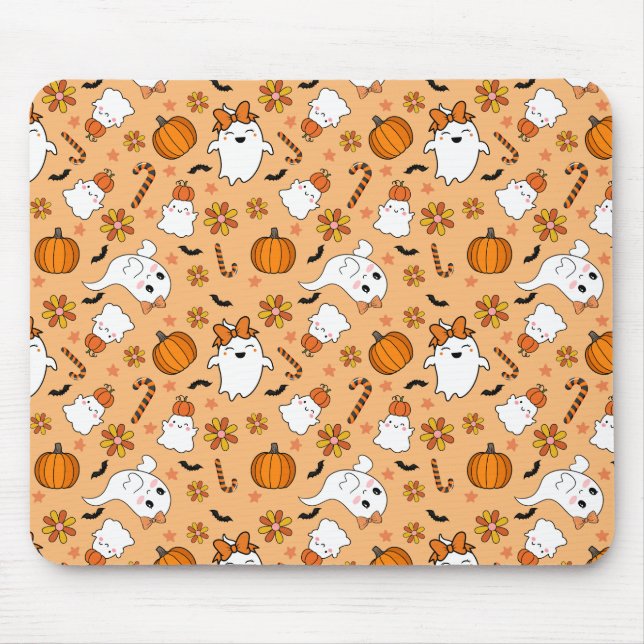 Cute Halloween Mouse Mat (Front)
