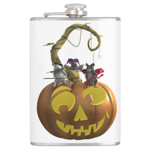 Cute Halloween Mouse Trio Hip Flask