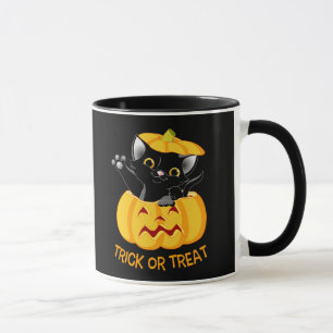 Cute Halloween mug Personalised black cat