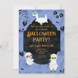 Cute Halloween Mummies Party Invitation