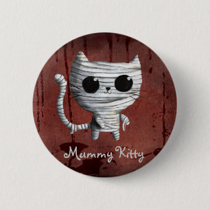 Cute Halloween Mummy Cat 6 Cm Round Badge