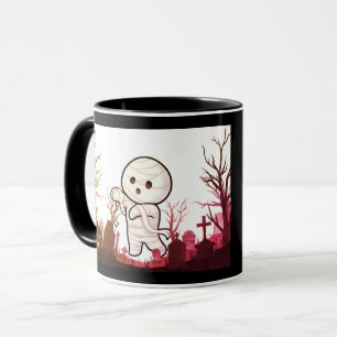 Cute Halloween Mummy in Spooky Graveyard – Funny & Mug