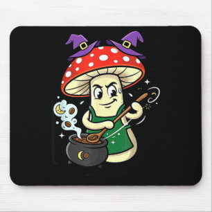 Cute halloween mushroom witch hat cauldron magic mouse mat