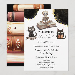 Cute Halloween Next Chapter 11th Birthday Invitation