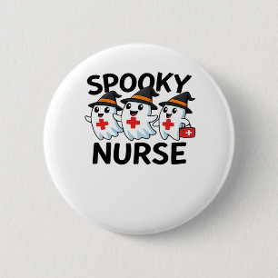Cute Halloween Nurse Ghosts Cartoon Classic T-Shir 6 Cm Round Badge