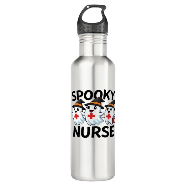 Cute Halloween Nurse Ghosts Cartoon Classic T-Shir 710 Ml Water Bottle (Front)
