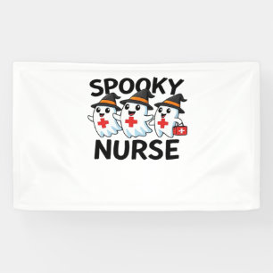 Cute Halloween Nurse Ghosts Cartoon Classic T-Shir Banner