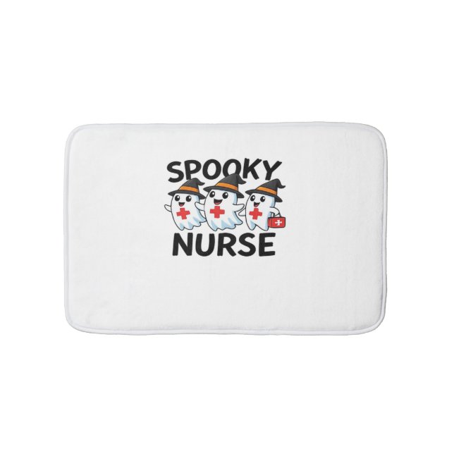 Cute Halloween Nurse Ghosts Cartoon Classic T-Shir Bath Mat (Front)