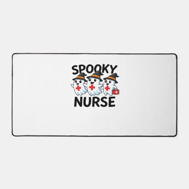 Cute Halloween Nurse Ghosts Cartoon Classic T-Shir Desk Mat (Front)