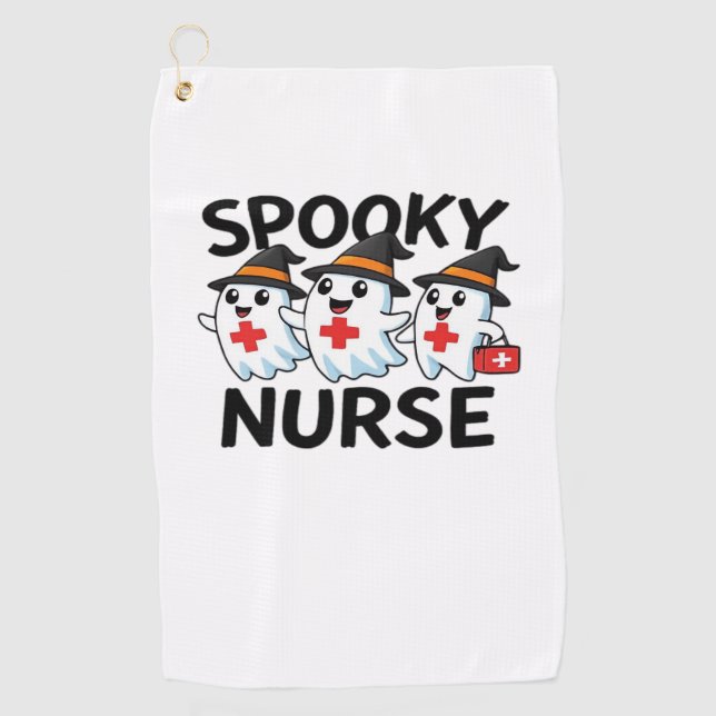 Cute Halloween Nurse Ghosts Cartoon Classic T-Shir Golf Towel (Front)