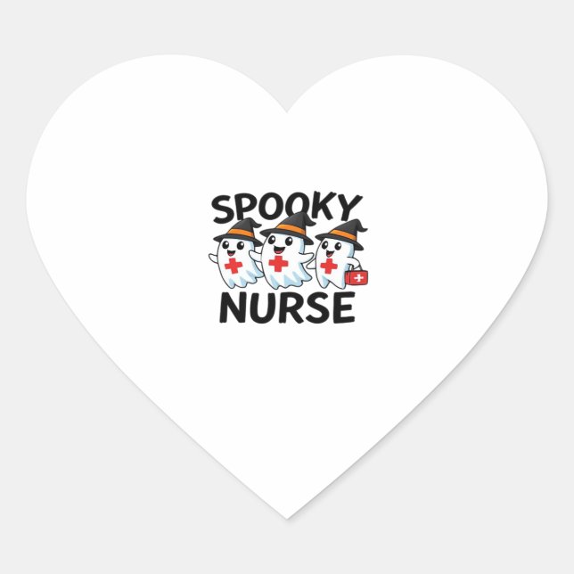 Cute Halloween Nurse Ghosts Cartoon Classic T-Shir Heart Sticker (Front)