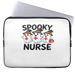 Cute Halloween Nurse Ghosts Cartoon Classic T-Shir Laptop Sleeve