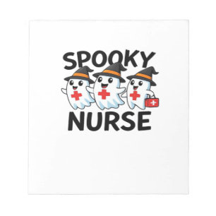 Cute Halloween Nurse Ghosts Cartoon Classic T-Shir Notepad