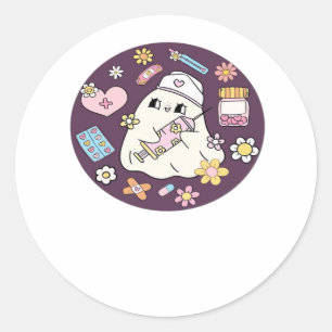 Cute Halloween Nurse Oversized T-Shirt Classic Round Sticker
