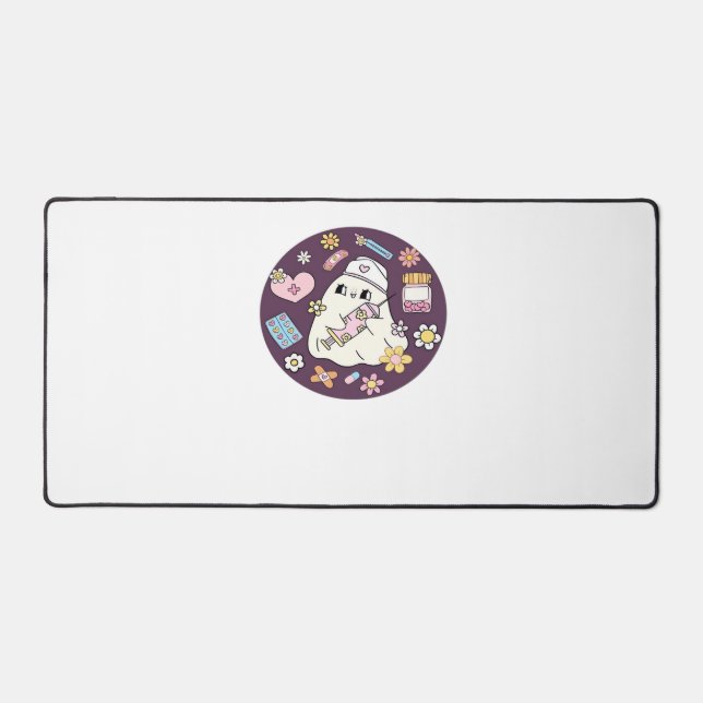 Cute Halloween Nurse Oversized T-Shirt Desk Mat (Front)