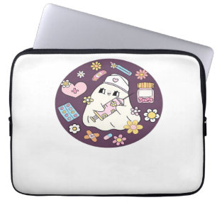 Cute Halloween Nurse Oversized T-Shirt Laptop Sleeve