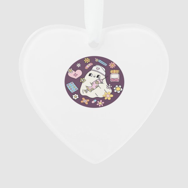 Cute Halloween Nurse Oversized T-Shirt Ornament (Front)