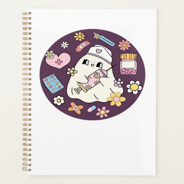 Cute Halloween Nurse Oversized T-Shirt Planner (Front)