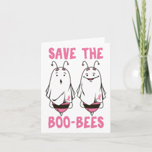 Cute Halloween October Breast Cancer Awareness Sav Card