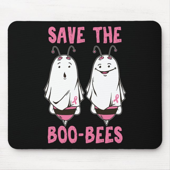 Cute Halloween October Breast Cancer Awareness Sav Mouse Mat (Front)
