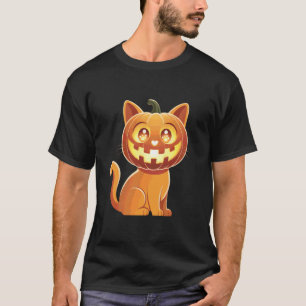 Cute Halloween Orange Cat Jack-O-Lantern Pumpkin G T-Shirt