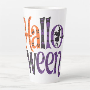 Cute halloween orange purple latte mug
