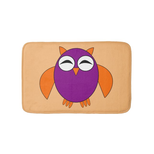 Cute Halloween Owl Bath Mat (Front)