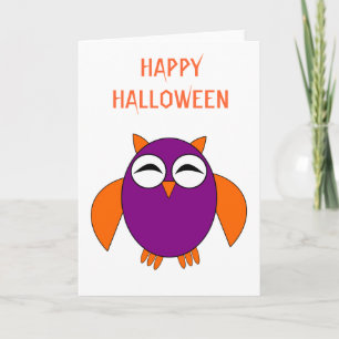 Cute Halloween Owl Custom Card