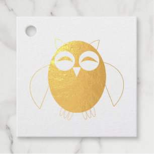 Cute Halloween Owl Custom Foil Favour Tags