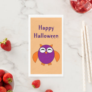 Cute Halloween Owl Custom Napkin