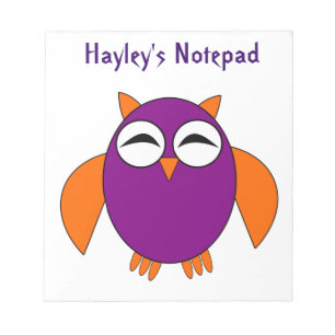 Cute Halloween Owl Customisable Notepad