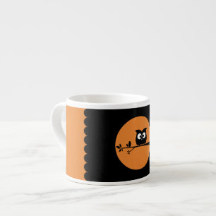 Cute Halloween Owl + customised background colours Espresso Cup