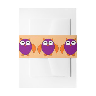Cute Halloween Owl Invitation Belly Band