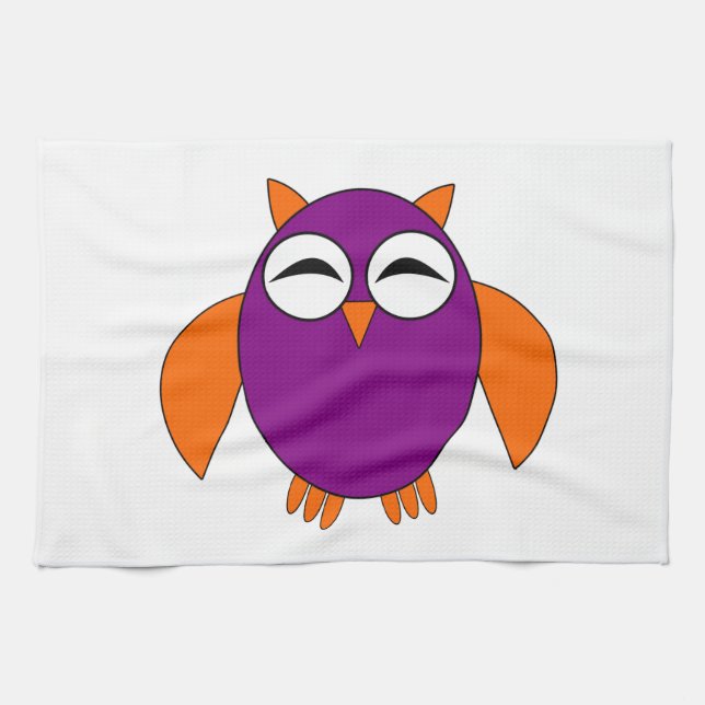 Cute Halloween Owl Kitchen Towel (Horizontal)