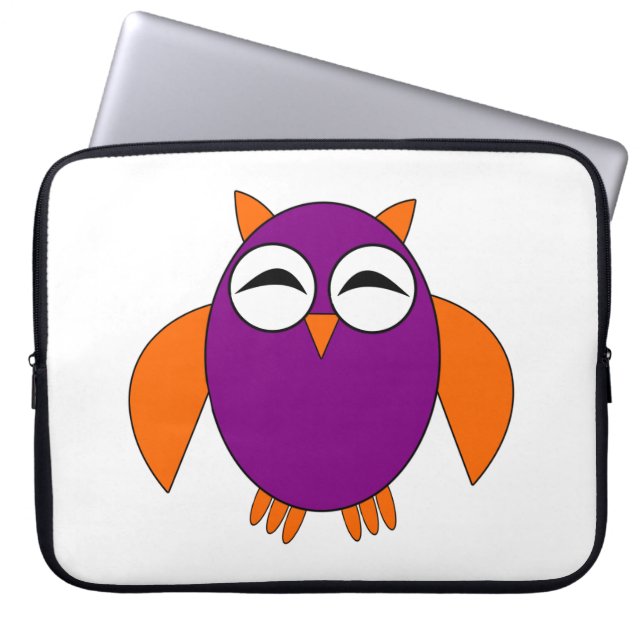 Cute Halloween Owl Laptop Sleeve (Front)