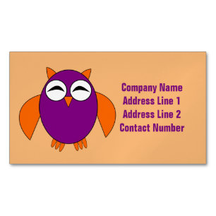 Cute Halloween Owl Magnetic Business Cards