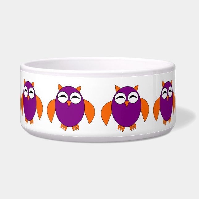 Cute Halloween Owl Pet Bowl (Front)