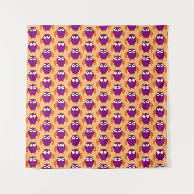 Cute Halloween Owl Tapestry (Front (Horizontal))
