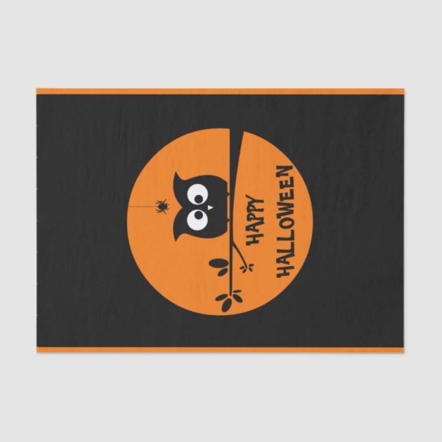 Cute Halloween Owl Tissue Paper (Front)