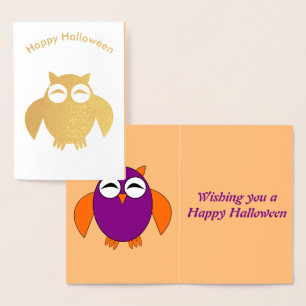 Cute Halloween Owln Foil Card