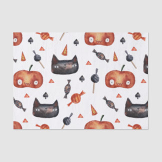 Cute Halloween Painted Patterns (Customizeable BG) Tissue Paper