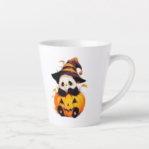 Cute Halloween Panda Latte Mug Kawaii Panda in P